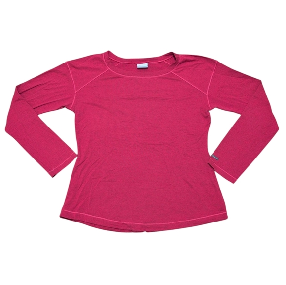 Columbia Stretchy Long Sleeve Hiking Active Top Heathered Red Women's Size Large - Picture 1 of 10